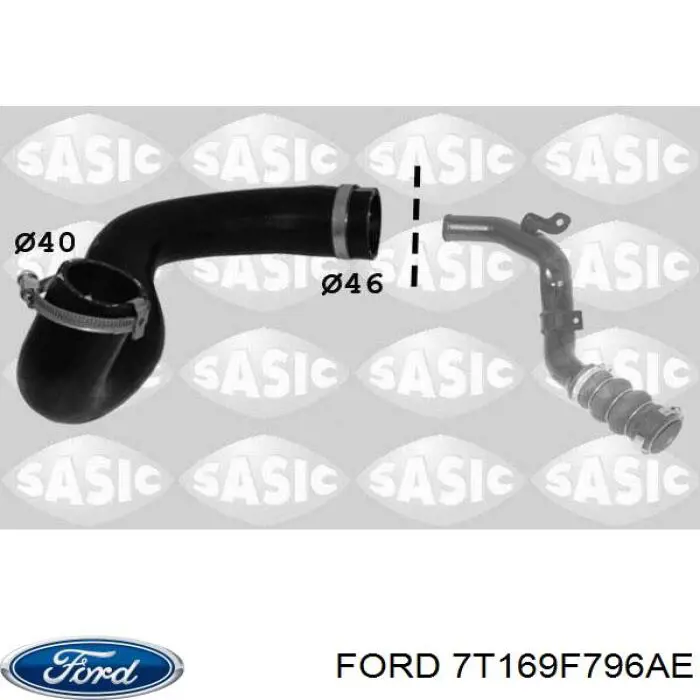 7T169F796AE Ford Mangueira (cano derivado) de intercooler
