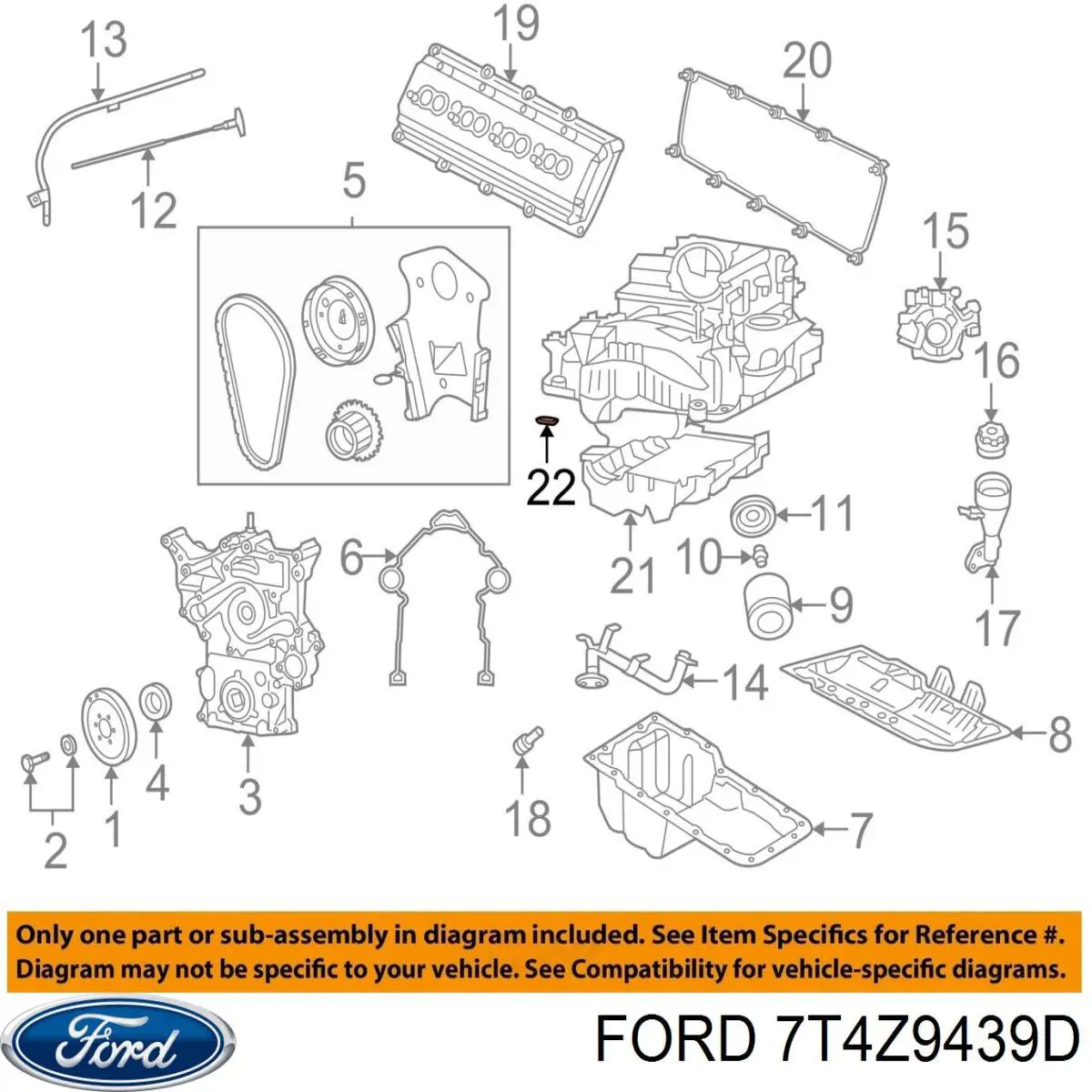 7T4Z9439D Ford Vedante de tubo coletor de admissão