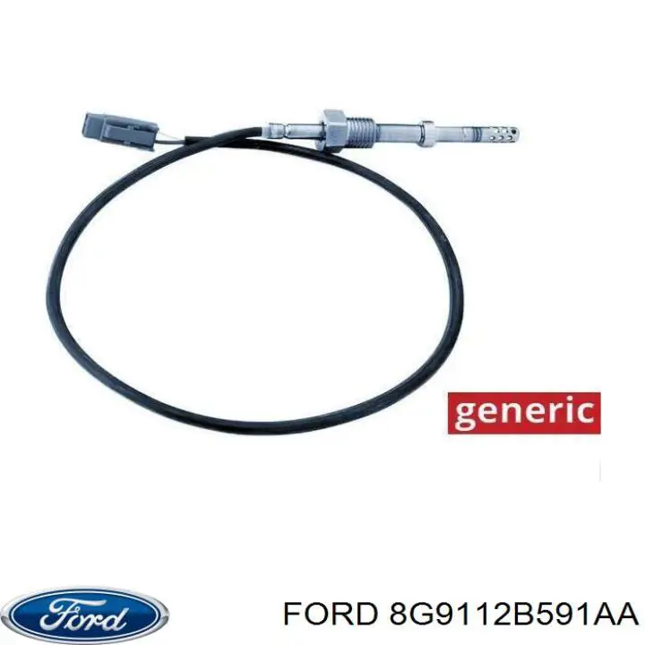 Sensor de temperatura dos gases de escape (GE), no catalisador Ford 8G9112B591AA