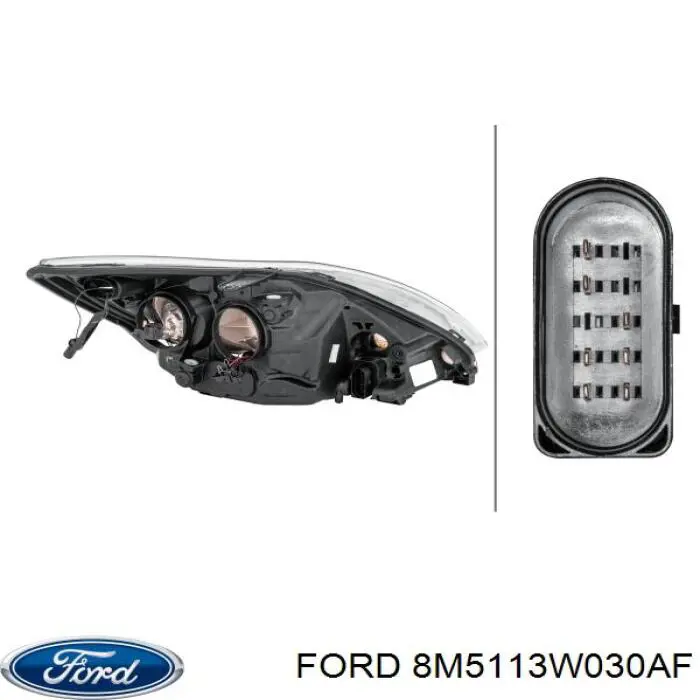 8M5113W030AF Ford Luz esquerda