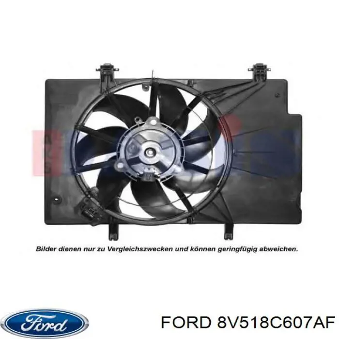 Compre 8V518C607AF Ford Difusor do radiador de esfriamento, montado com motor e roda de aletas