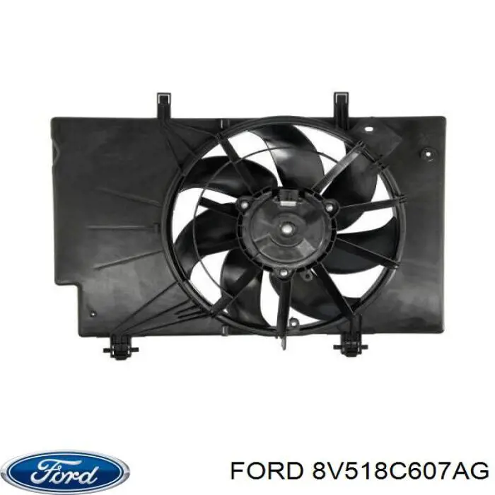 8V518C607AG Ford Difusor do radiador de esfriamento, montado com motor e roda de aletas