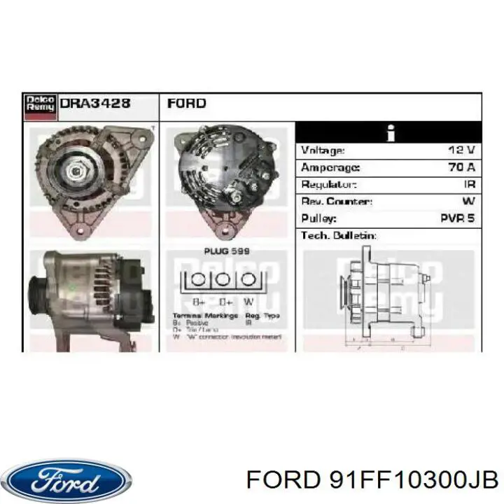 Gerador Ford 91FF10300JA