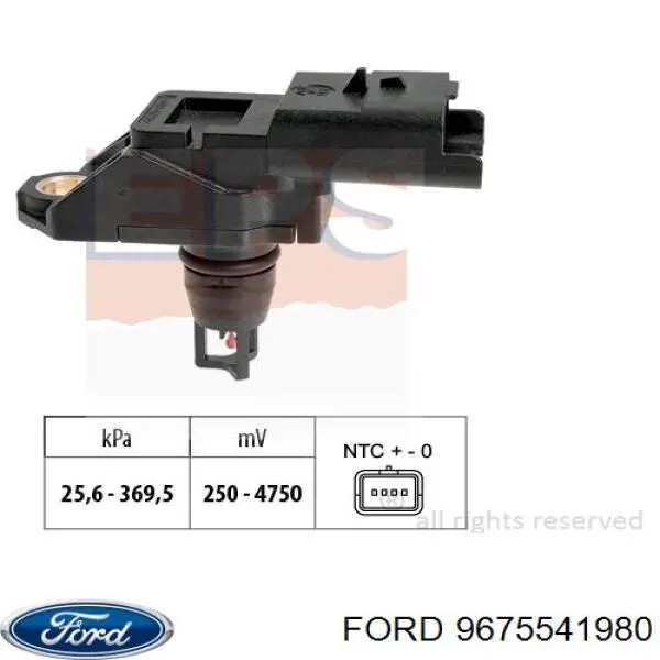 Sensor de pressão no coletor de admissão, MAP Ford 9675541980 preço, a partir de 41,11 USD