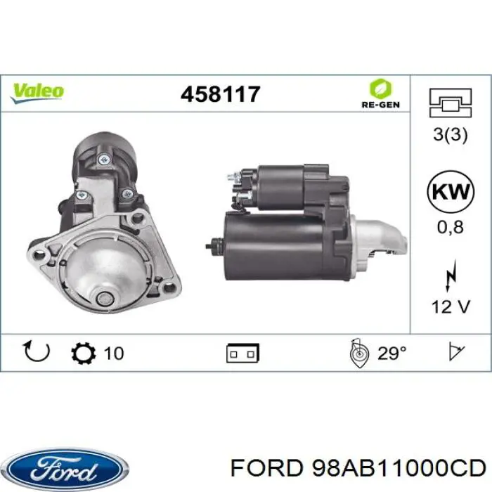 Motor de arranco Ford 98AB11000CD preço, a partir de 42,64 USD