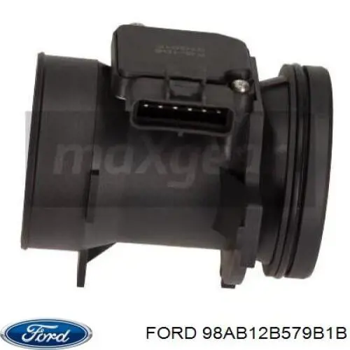 98AB12B579B1B Ford Sensor de fluxo (consumo) de ar, medidor de consumo M.A.F. - (Mass Airflow)