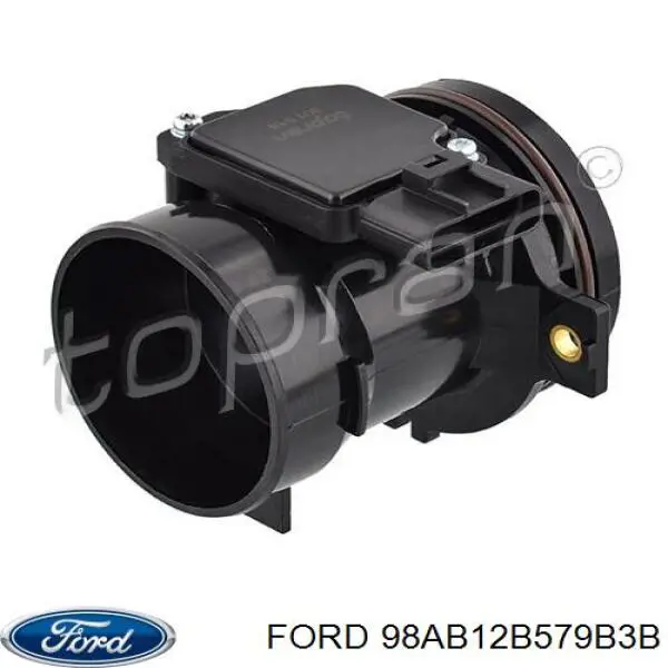 98AB12B579B3B Ford Sensor de fluxo (consumo) de ar, medidor de consumo M.A.F. - (Mass Airflow)