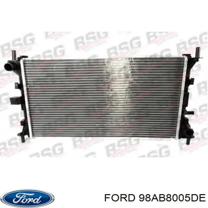 98AB8005DE Ford Radiador de esfriamento de motor