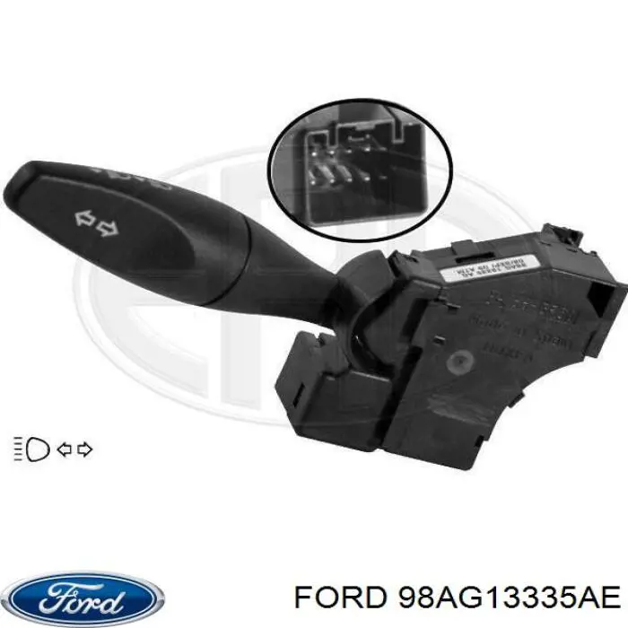Compre 98AG13335AE Ford Comutador esquerdo instalado na coluna da direção