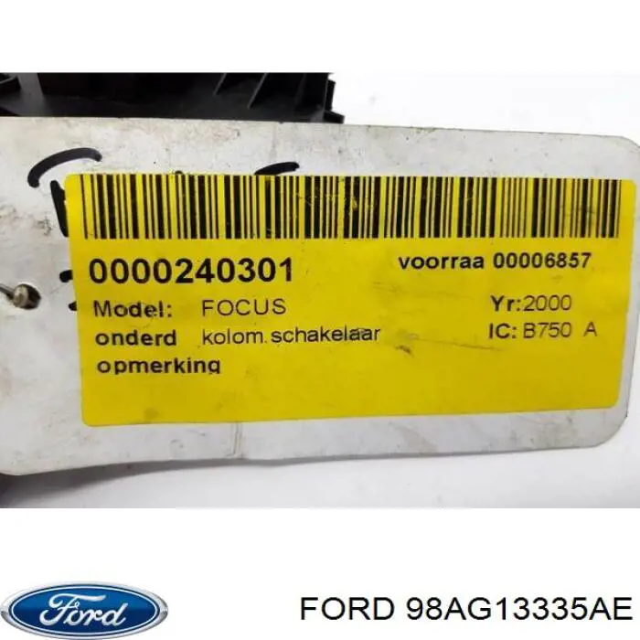 98AG13335AE Ford Comutador esquerdo instalado na coluna da direção