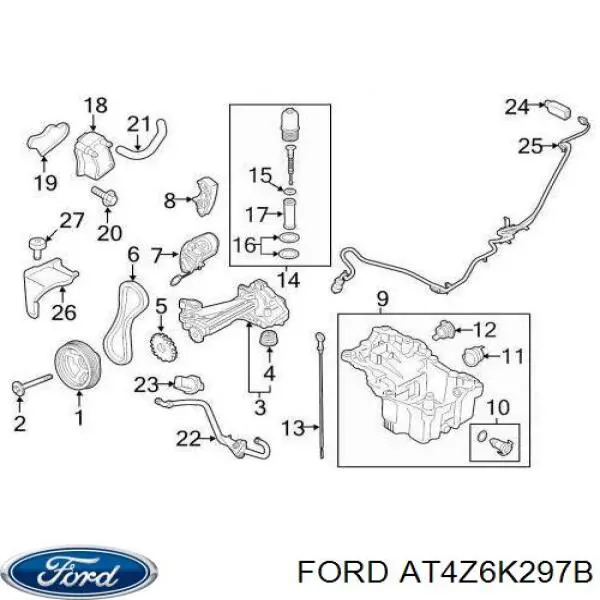 Amortecedor de cadeia do mecanismo de distribuição de gás, esquerdo Ford AT4Z6K297B preço, a partir de 47,02 USD