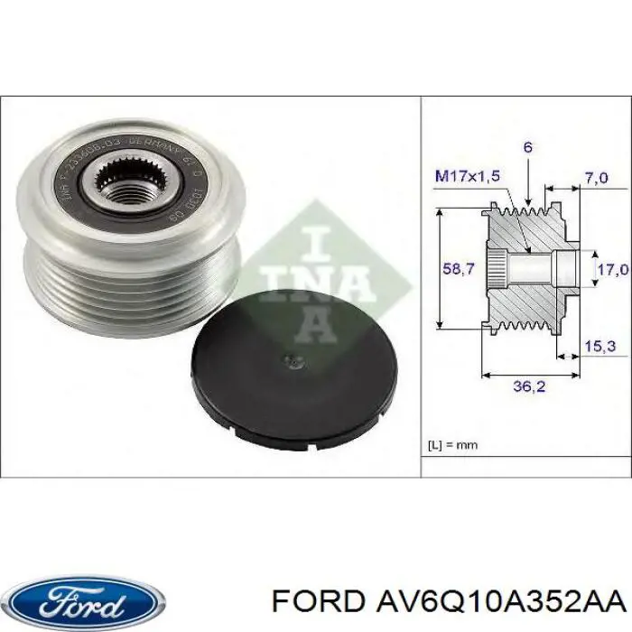 Compre AV6Q10A352AA Ford Polia do gerador