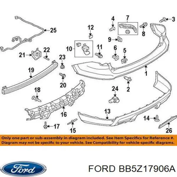 Reforçador do pára-choque traseiro para Ford Explorer  U5