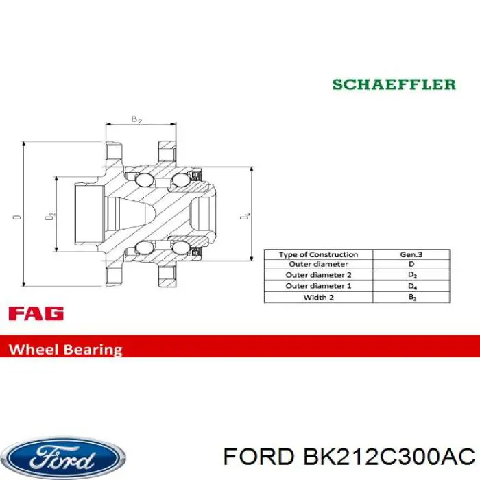 Cubo dianteiro Ford BK212C300AC preço, a partir de 137,73 USD