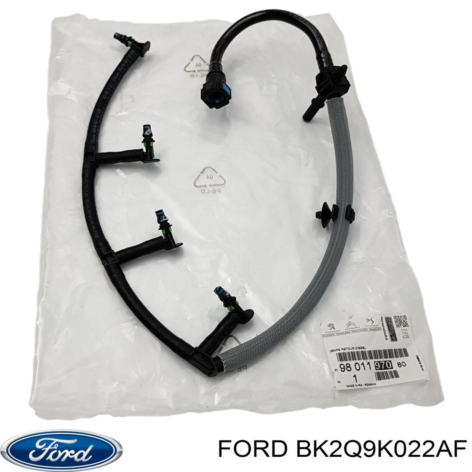 BK2Q9K022AF Ford Tubo de combustível, inverso desde os injetores
