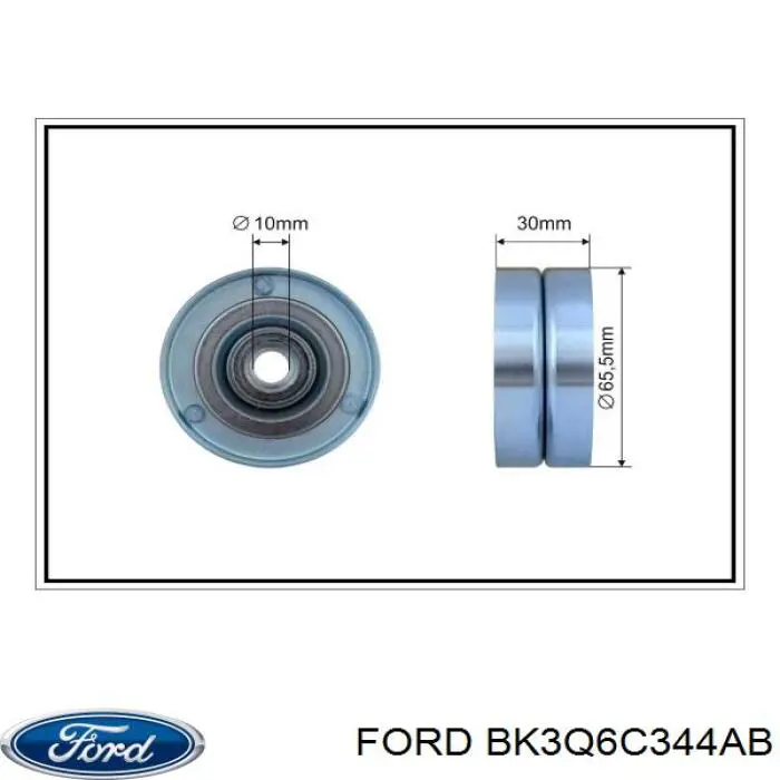 Compre BK3Q6C344AB Ford Rolo parasita da correia de transmissão