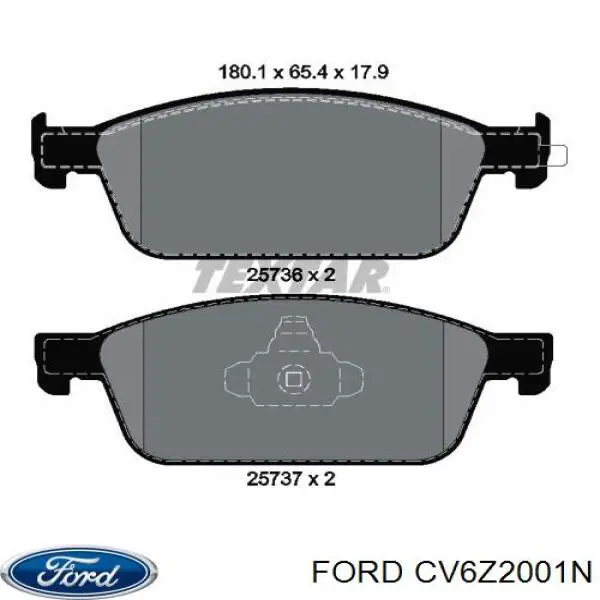Sapatas do freio dianteiras de disco Ford CV6Z2001N preço, a partir de 44,31 USD