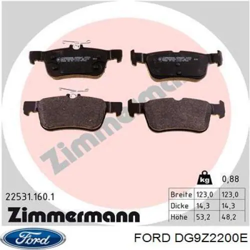 Sapatas do freio traseiras de disco Ford DG9Z2200E preço, a partir de 22,03 USD