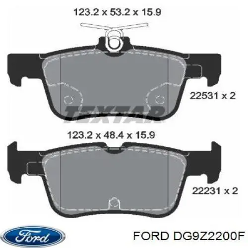 Sapatas do freio traseiras de disco Ford DG9Z2200F preço, a partir de 15,90 USD