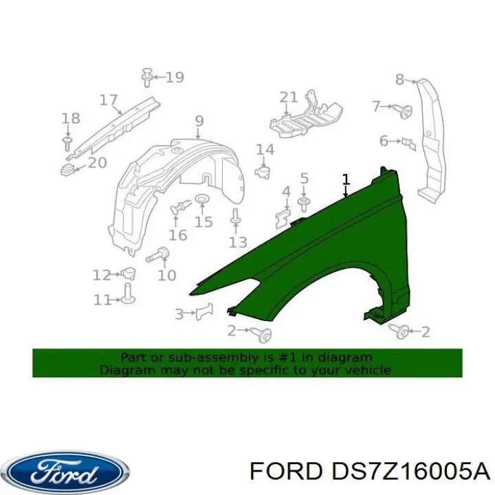 Compre DS7Z16005A Ford Pára-lama dianteiro direito