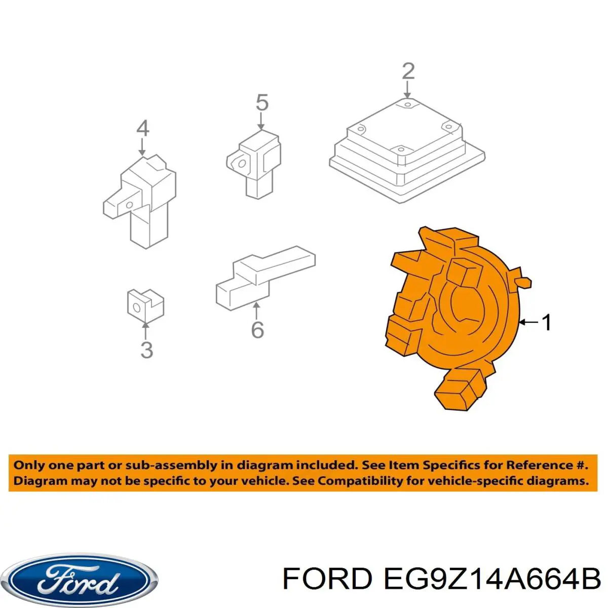 EG9Z14A664B Ford Anel AIRBAG de contato, cabo plano do volante