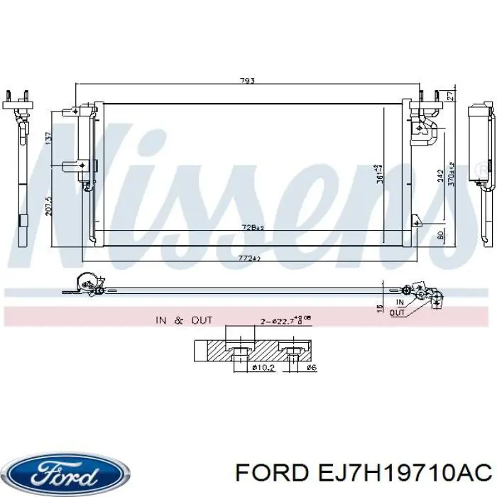 Radiador de aparelho de ar condicionado Ford EJ7H19710AC preço, a partir de 156,91 USD