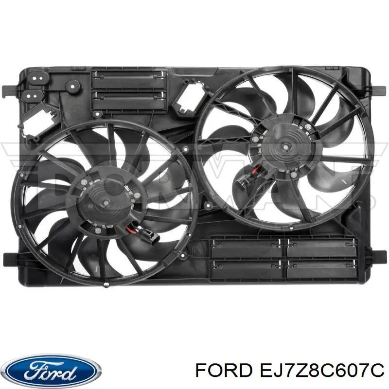 Compre EJ738C607AF Ford Difusor do radiador de esfriamento, montado com motor e roda de aletas