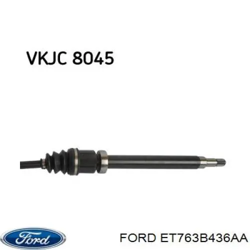 Semieixo (acionador) dianteiro direito Ford ET763B436AA preço, a partir de 112,37 USD