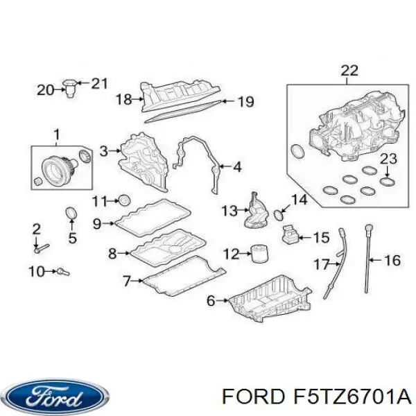 Compre F5TZ6701A Ford Vedação traseira de cambota de motor