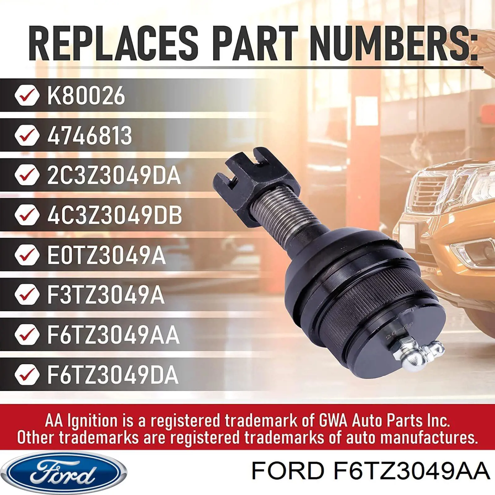 Suporte de esfera superior F6TZ3049AA Ford