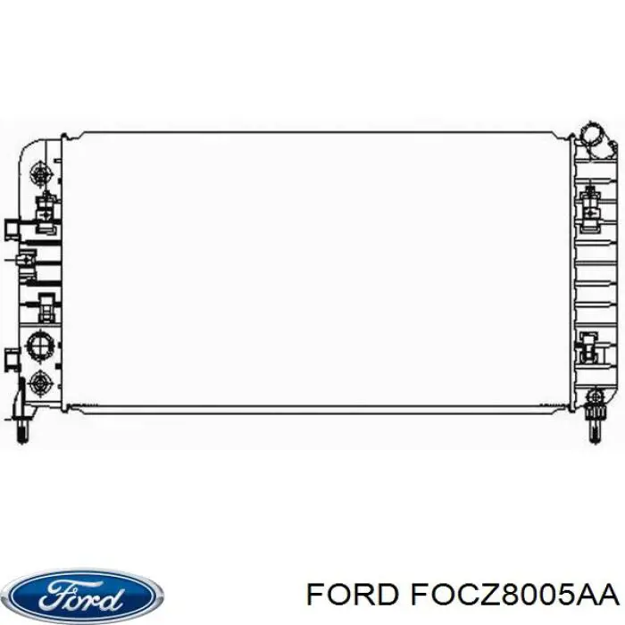 Radiador de esfriamento de motor FOCZ8005AA Ford