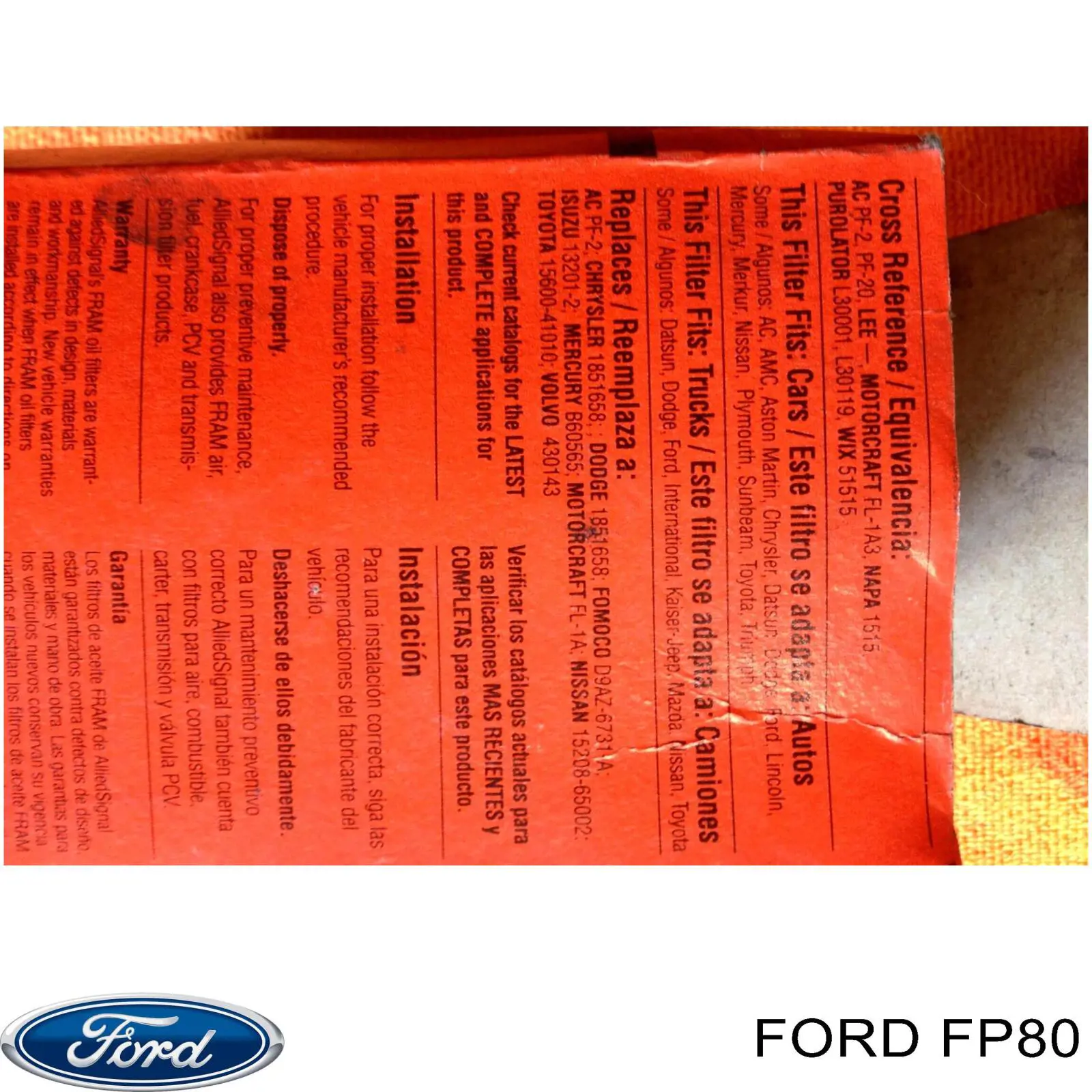 Filtro de salão Ford FP80 preço, a partir de 4,52 USD