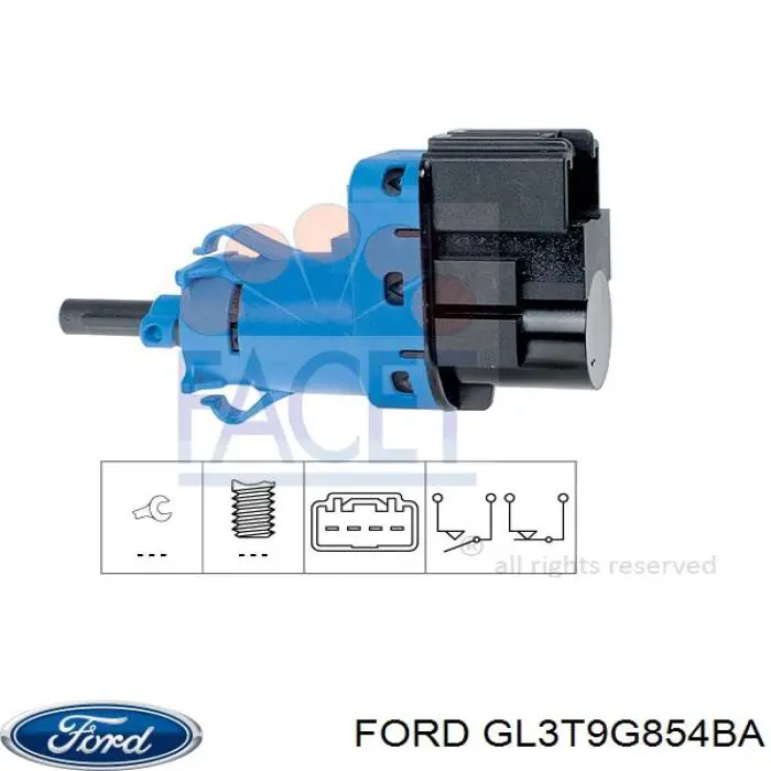 GL3T9G854BA Ford Sensor de ativação do sinal de parada