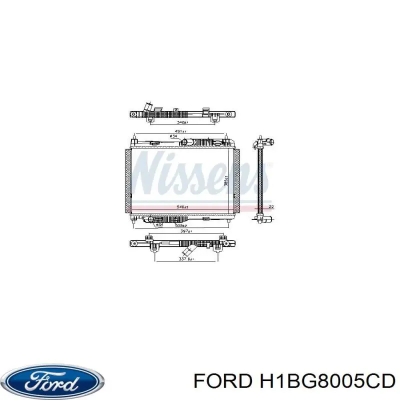 Radiador de esfriamento de motor Ford H1BG8005CD preço, a partir de 137,91 USD