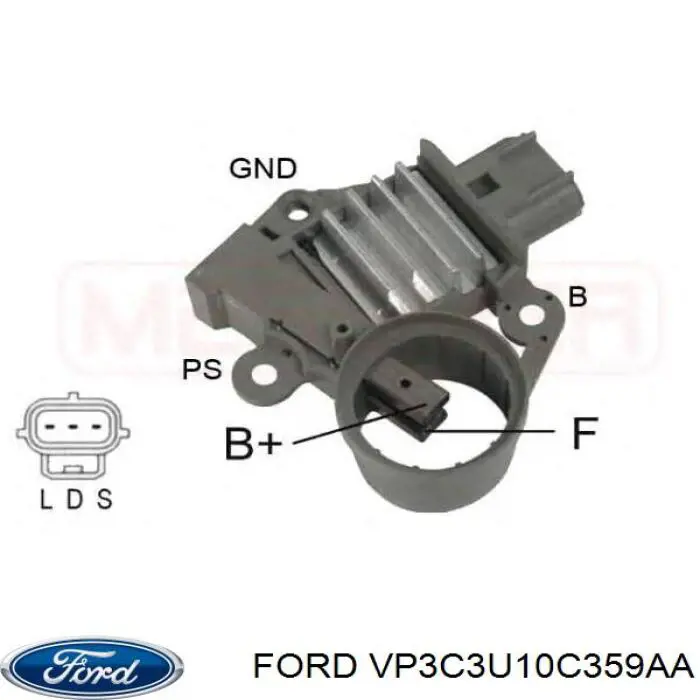 VP3C3U10C359AA Ford Relê-regulador do gerador (relê de carregamento)