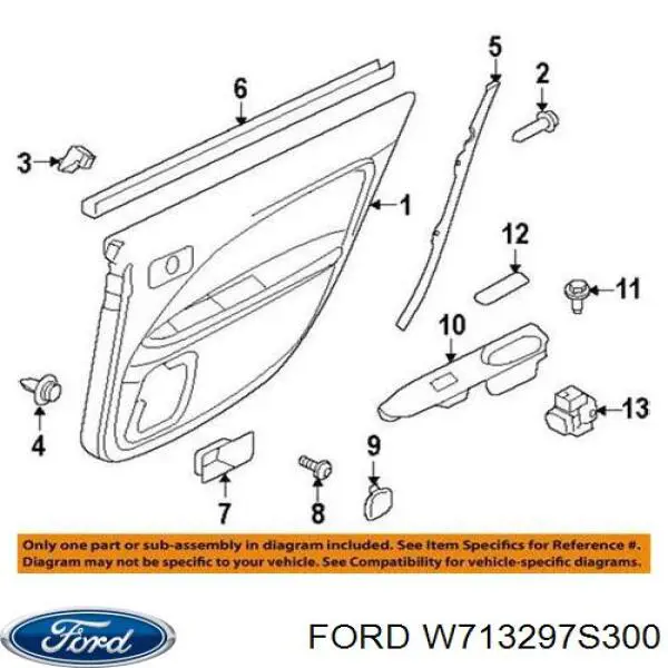 Cápsula (prendedor) de fixação de revestimento da porta Ford W713297S300 preço, a partir de 0,85 USD