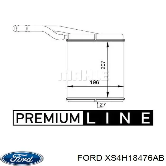 XS4H18476AB Ford Radiador de forno (de aquecedor)