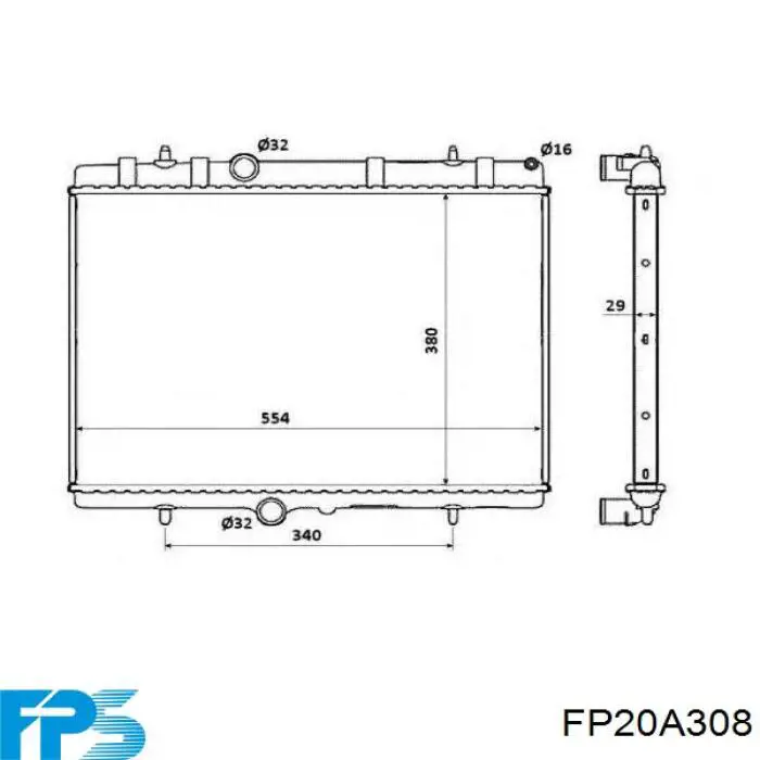 FP20A308 FPS Radiador de esfriamento de motor