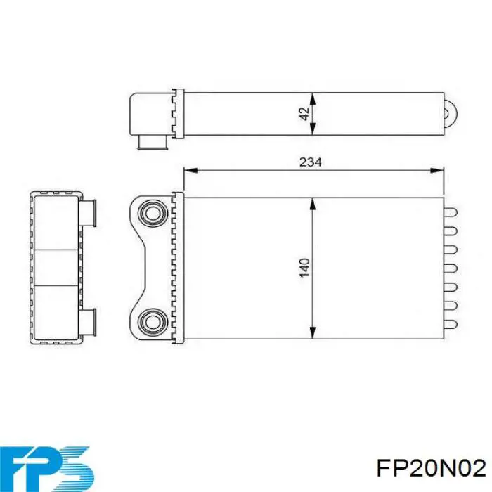 Radiador de forno (de aquecedor) FPS FP20N02