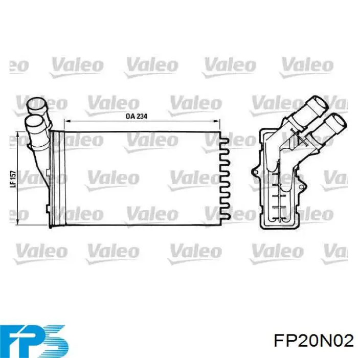 Radiador de forno (de aquecedor) FP20N02 FPS