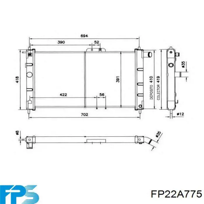 Compre FP22A775 FPS Radiador de esfriamento de motor