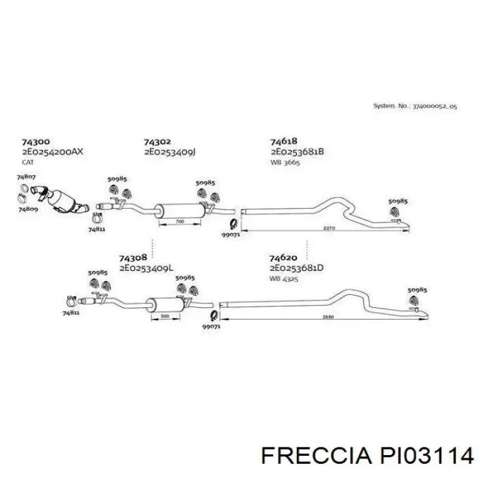 PI03114 Freccia Compensador hidrâulico (empurrador hidrâulico), empurrador de válvulas