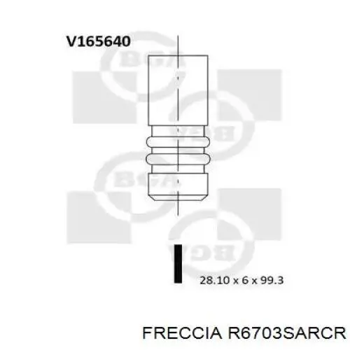Válvula de admissão 6039 Gunes