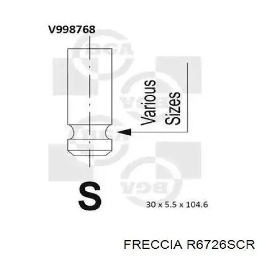 Compre R6726SCR Freccia Válvula de admissão