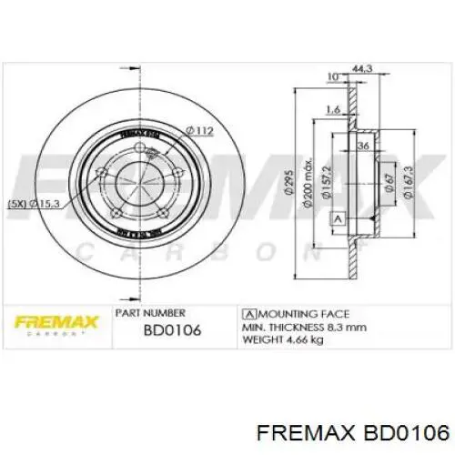 Disco do freio traseiro Fremax BD0106 preço, a partir de 36,71 USD