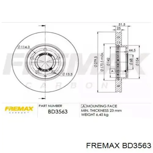 Disco do freio dianteiro Fremax BD3563 preço, a partir de 65,57 USD