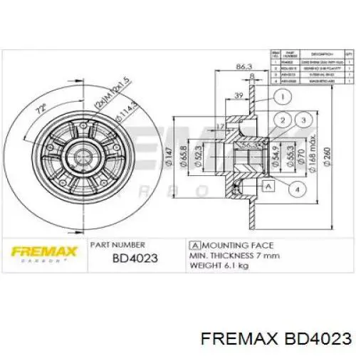 Disco do freio traseiro Fremax BD4023 preço, a partir de 75,04 USD
