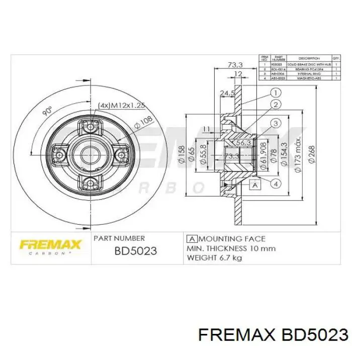 Compre BD5023 Fremax Disco do freio traseiro