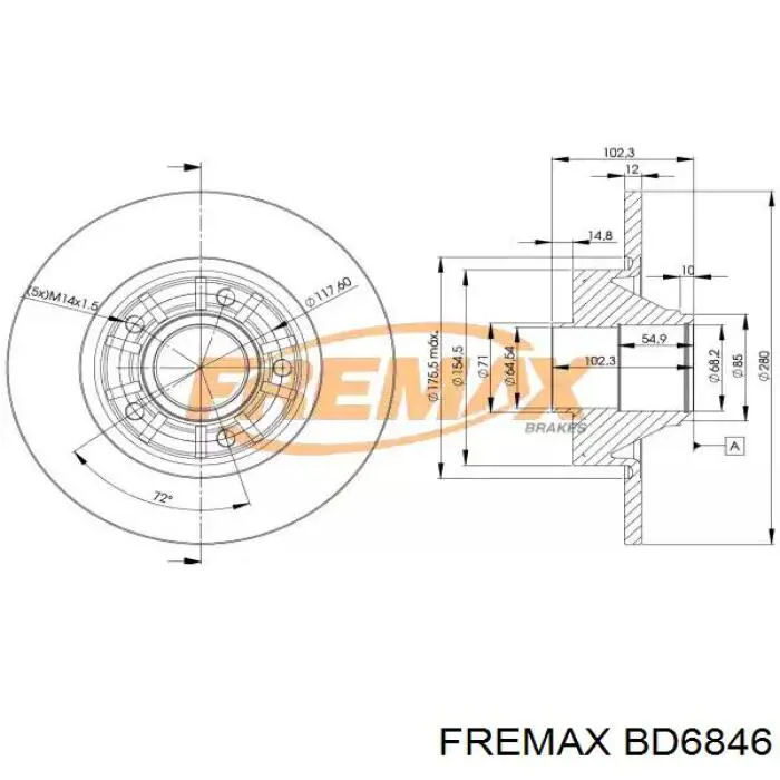 Disco do freio traseiro Fremax BD6846 preço, a partir de 70,39 USD