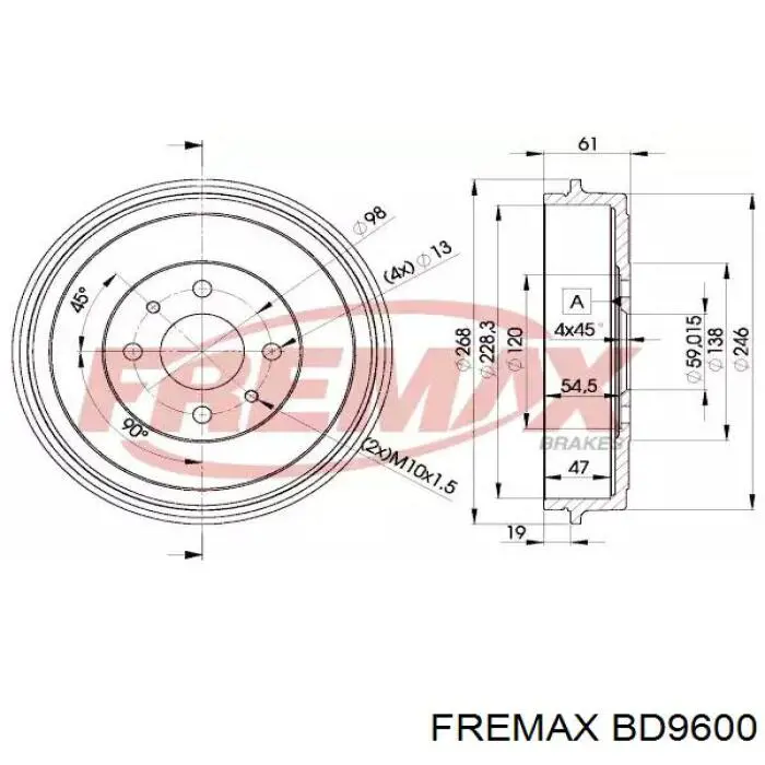Compre BD9600 Fremax Tambor do freio traseiro